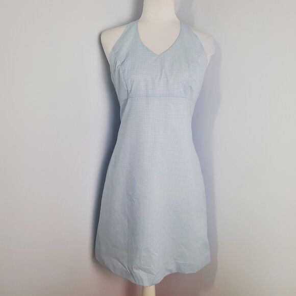 Vintage Gingham Halter Midi Dress Size 8 - Picture 1 of 9